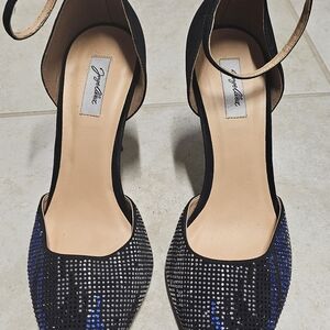 Jorge Alex Black and Blue Heels with Ankle Strap